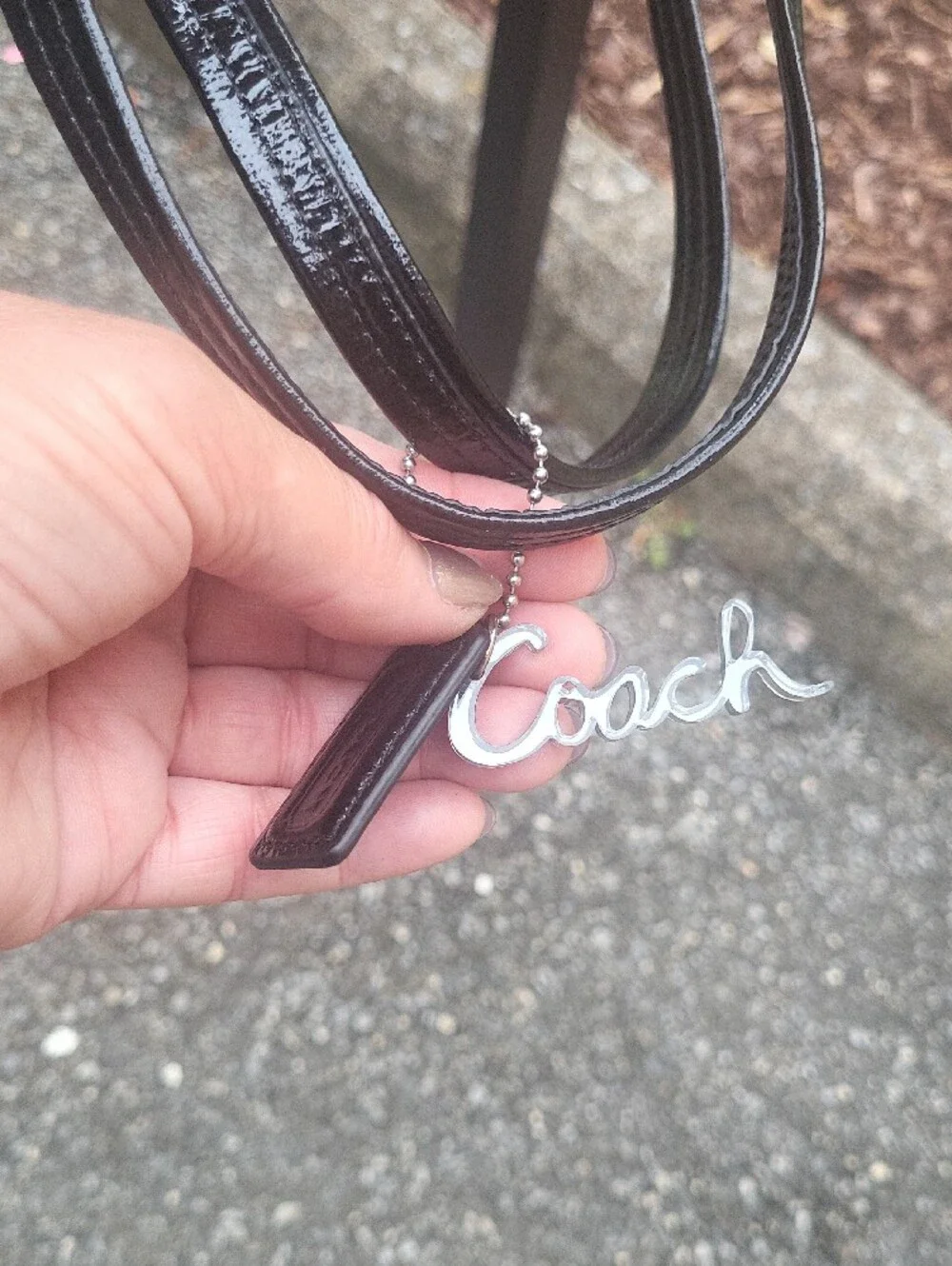 COACh Black Leather Tote with Gloss Accent - Designer Style